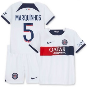 Maglia Paris Saint-Germain Marquinhos 5 Bambino Trasferta Divisa 2023-24